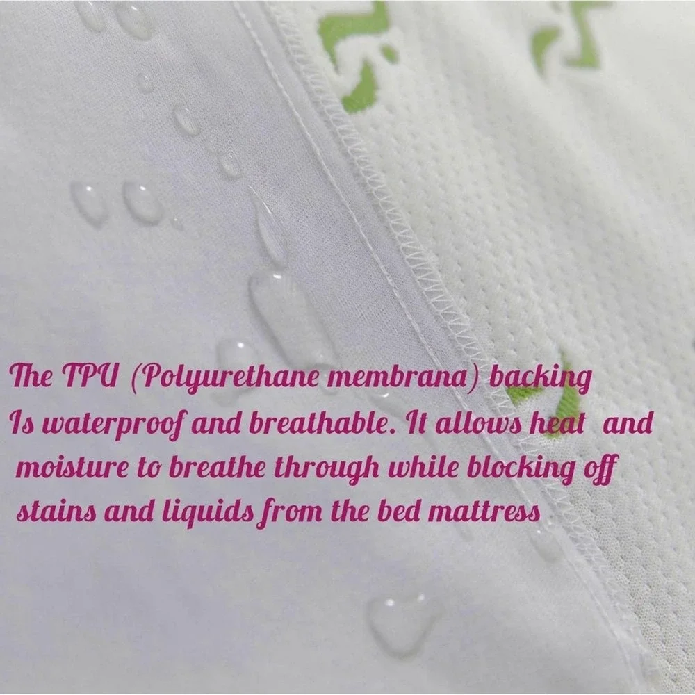 Set of 2 Twin Waterproof Bamboo Mattress Protector With Pillowcase Protector 4pc